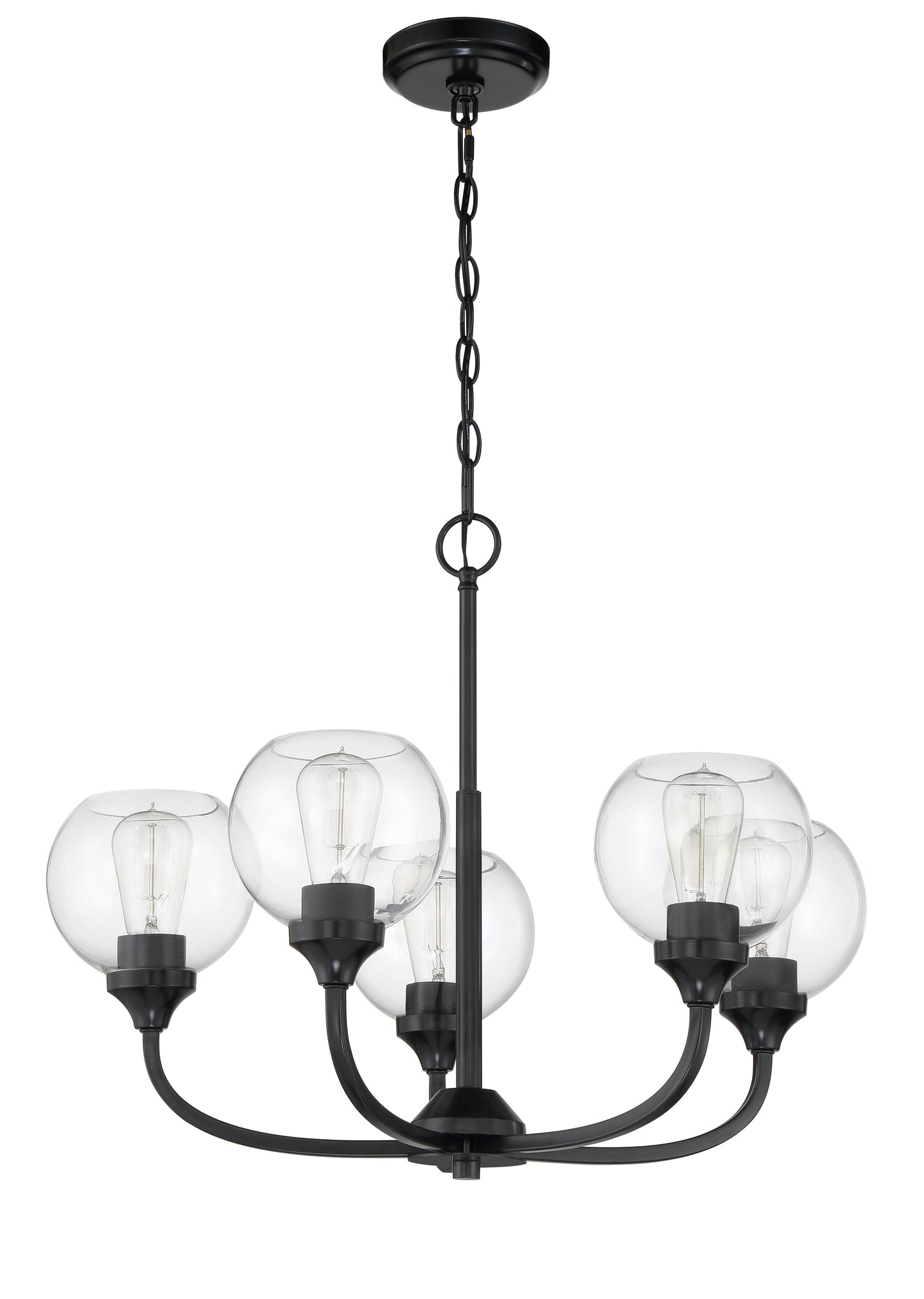 56225-FB - Glenda 5 Light 24" Wide Chandelier - Flat Black