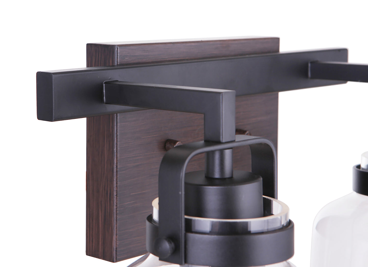 53602-FBDT - Foxwood 2 Light 12.88" Wide Vanity Light - Flat Black / Dark Teak