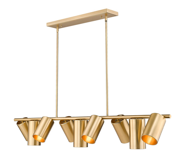 7520-9L-MGLD - Lumina 9 Light Linear 55" Chandelier - Modern Gold