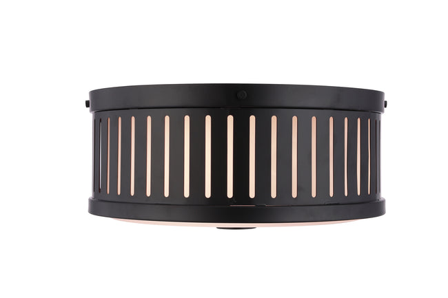X3313-FB - Livingston 3 Light 13" Wide Flush Mount - Flat Black