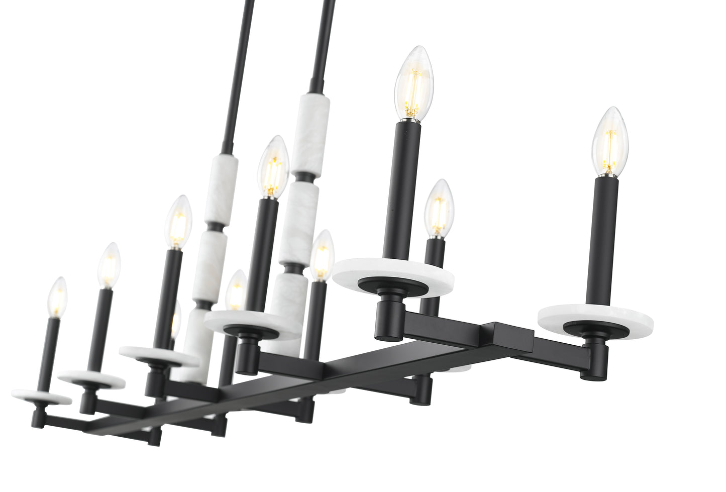 3045-10L-MB - Kaden 10 Light Linear 56" Chandelier - Matte Black