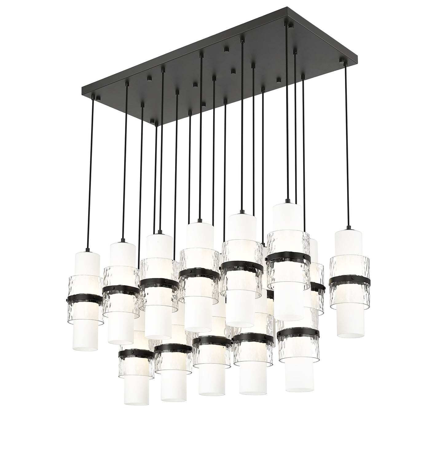 1946P-17L-MB - Cayden 17 Light Linear 42" Chandelier - Matte Black