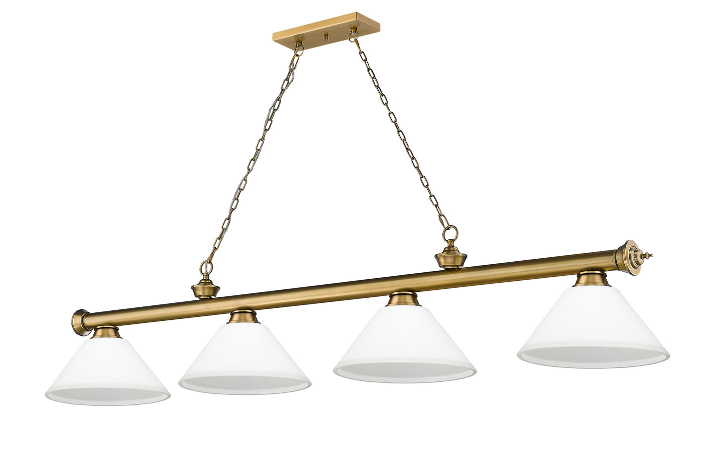 2306-4RB-AMO14 - Cordon 4 Light 81" Billiard - Rubbed Brass