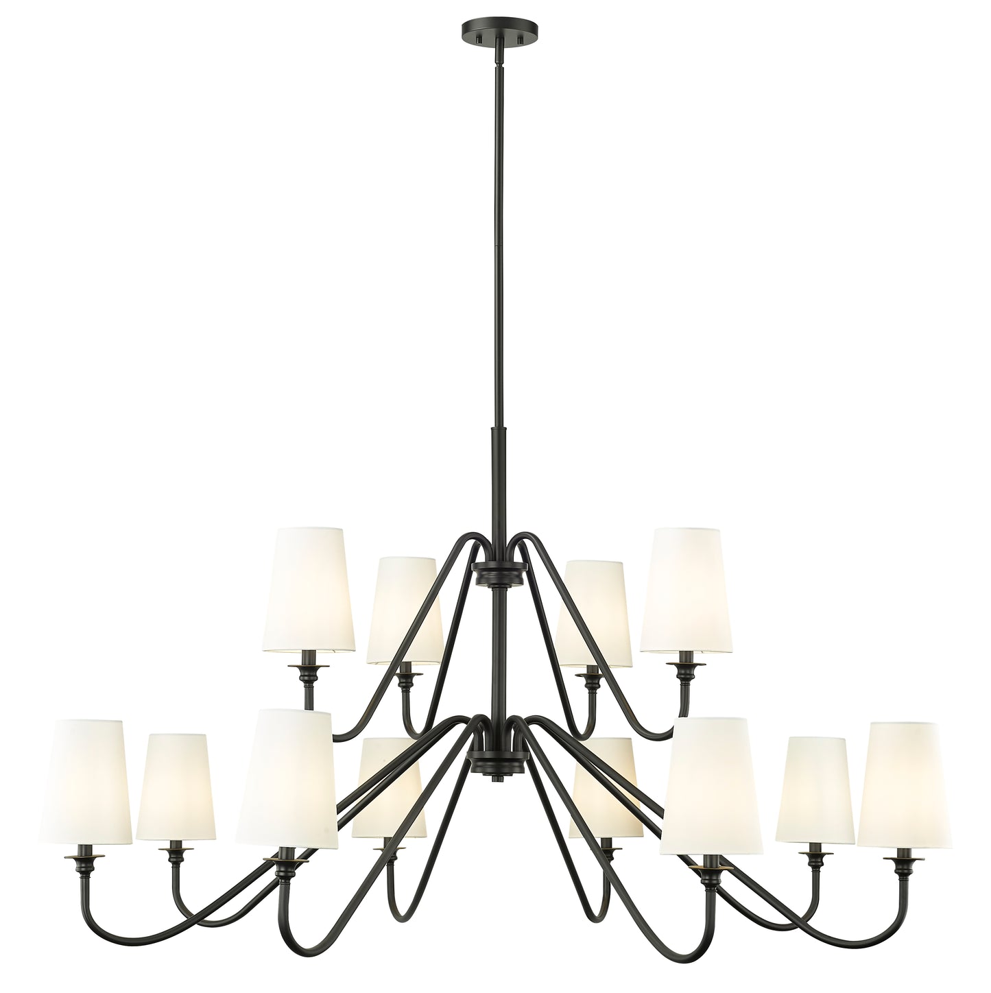 7509-12-60MB - Gianna 12 Light 60" Chandelier - Matte Black