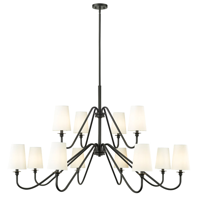 7509-12-60MB - Gianna 12 Light 60" Chandelier - Matte Black