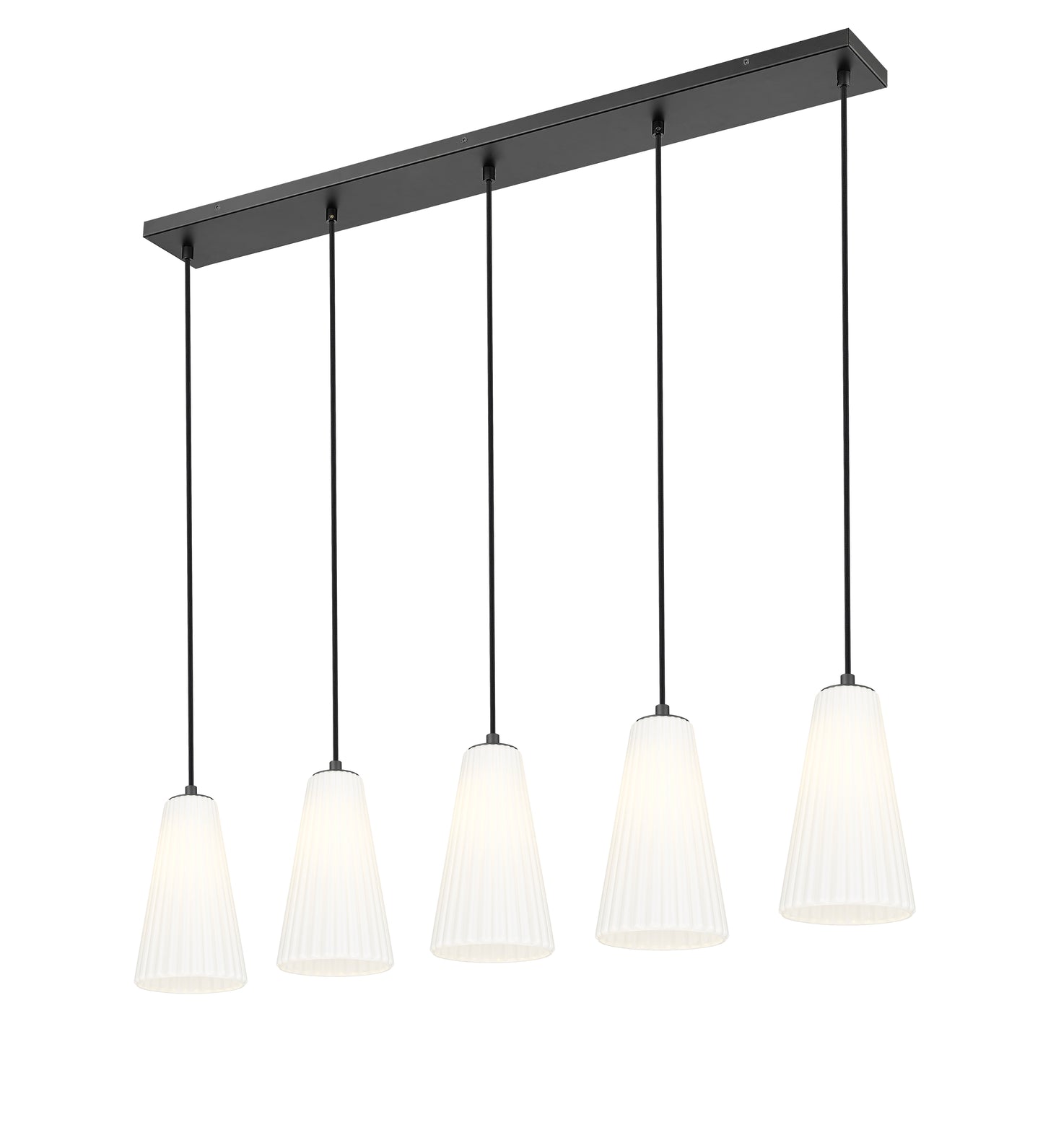 3043P6-5L-MB - Farrell 5 Light Linear 42" Chandelier - Matte Black