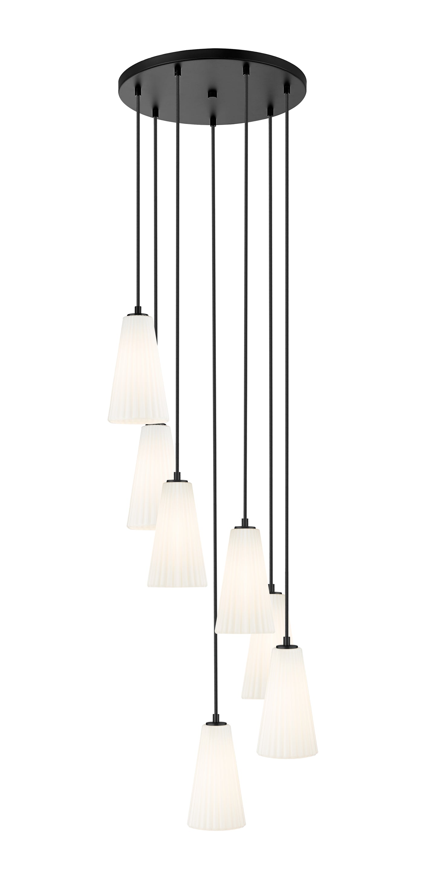 3043P6-7R-MB - Farrell 7 Light 18" Chandelier - Matte Black