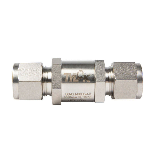 SS-CH-D8D8-1 - Stainless CH Check Valve 1/2" x 1/2" CBC Tube, 1 psig Cracking Pressure, Series 4