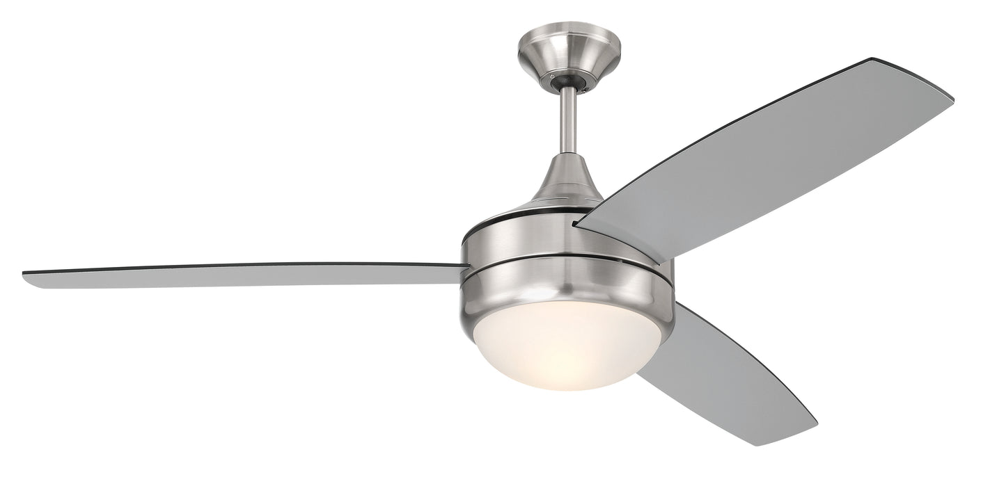 PHZ52BNK3-BNGW - Phaze II 3-Blade 52" 3 Blade Ceiling Fan with Light Kit - Brushed Nickel