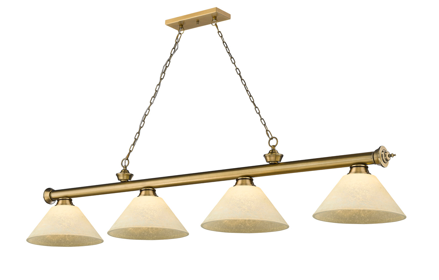 2306-4RB-AGM14 - Cordon 4 Light 81" Billiard - Rubbed Brass