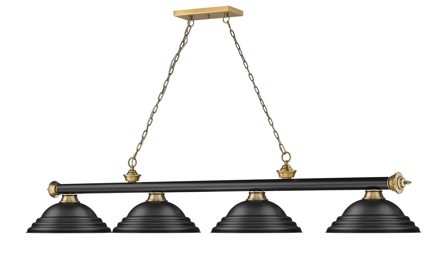 2306-4MB-RB-SMB - Cordon 4 Light 82" Billiard - Matte Black / Rubbed Brass