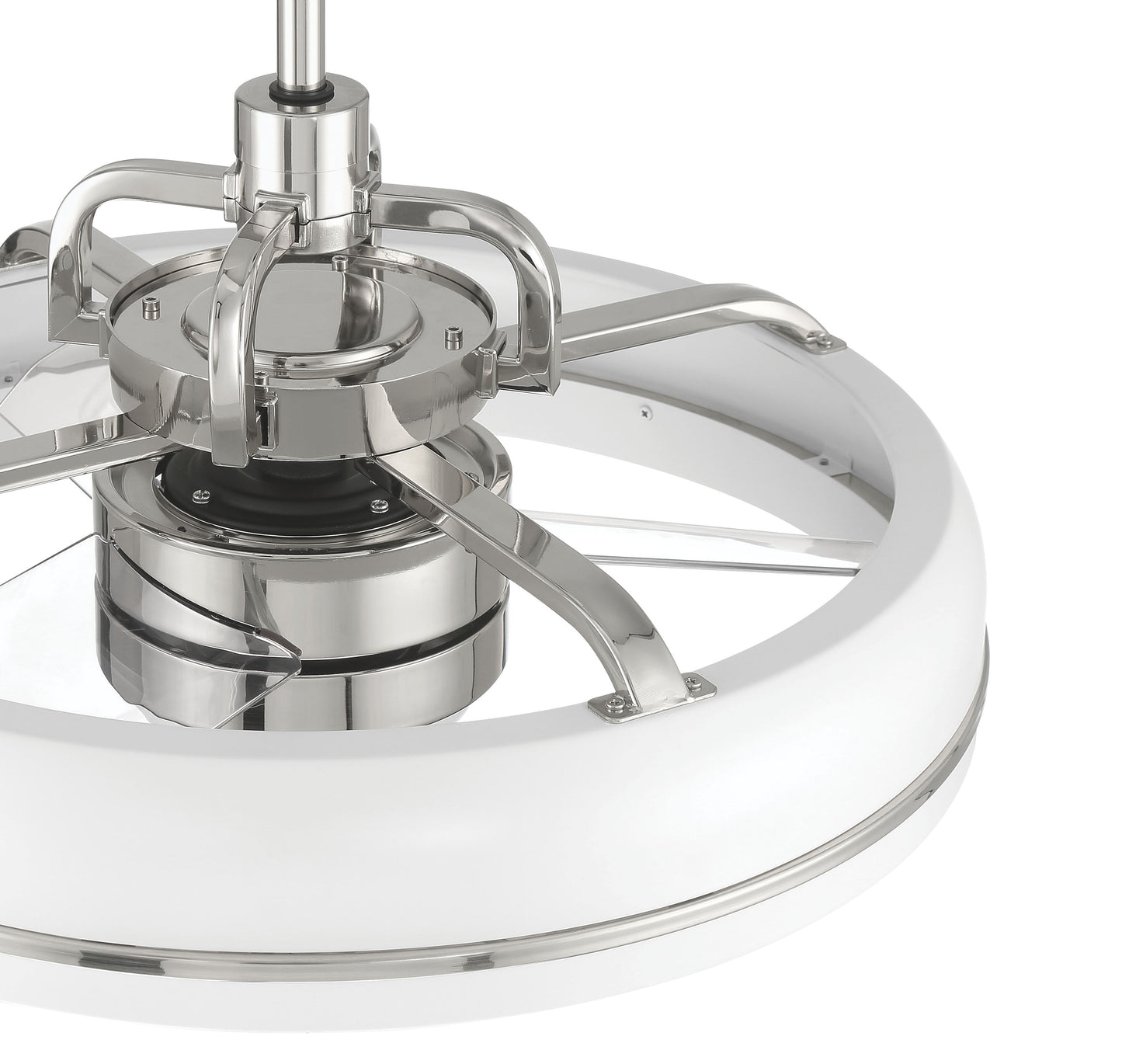 TYL24WPLN3-NWF - Taylor 18" Fandelier no Wifi 20" 3 Blade Indoor Outdoor Ceiling Fan with Light Kit - White / Polished Nickel
