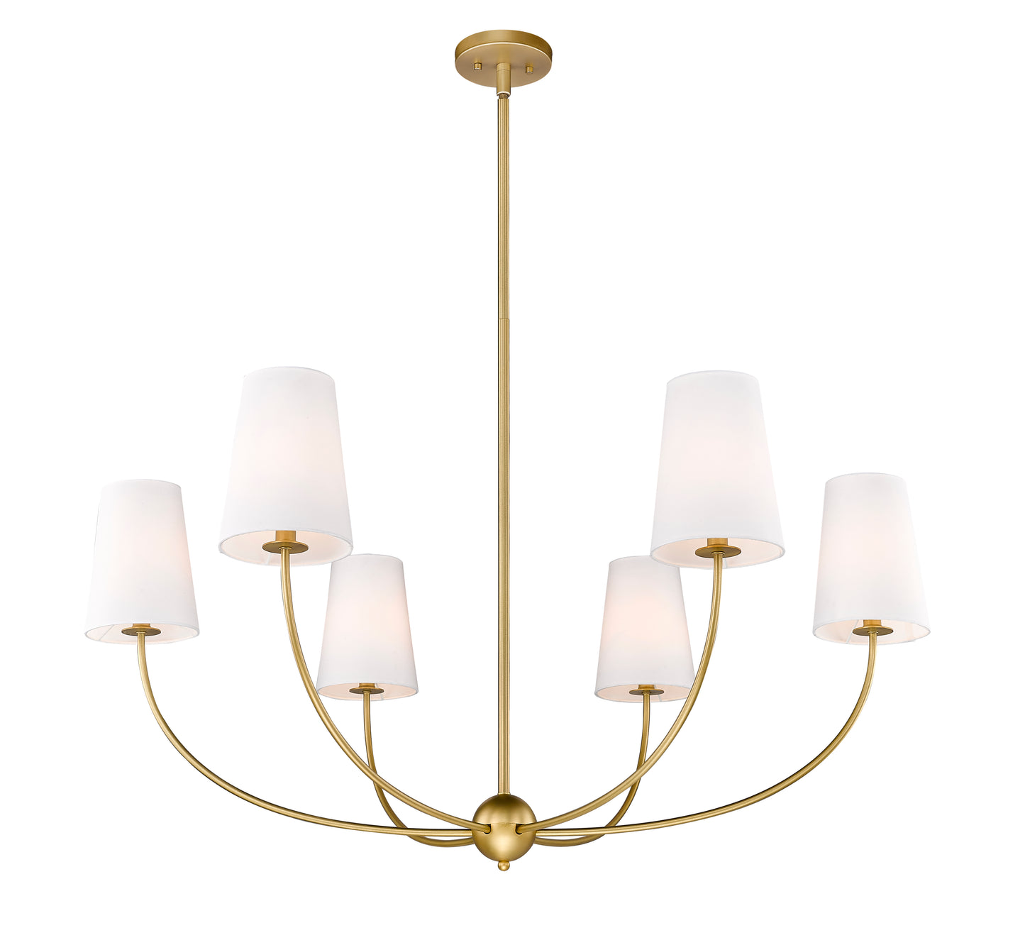 3040-42RB - Shannon 6 Light 42" Chandelier - Rubbed Brass
