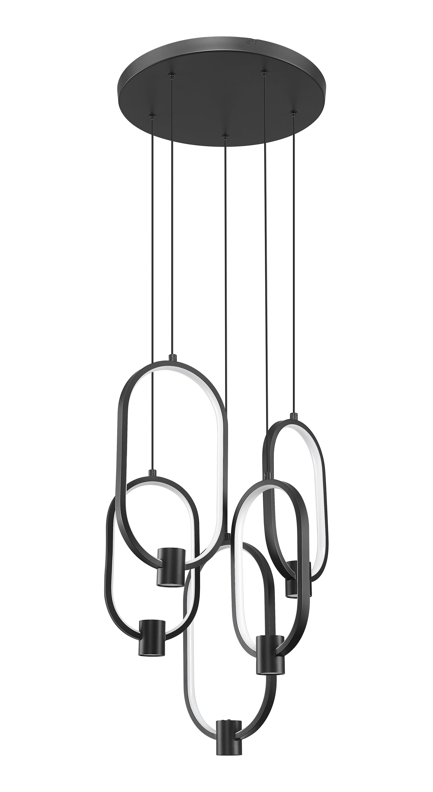 4101-5MB-LED - Saros 5 Light 18" Chandelier - Matte Black