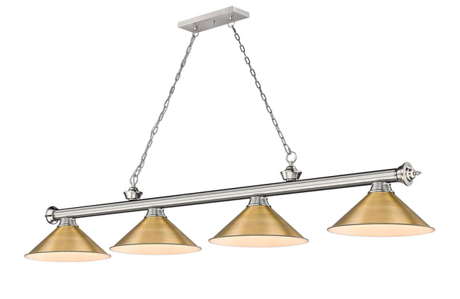 2306-4BN-RB15 - Cordon 4 Light 81" Billiard - Brushed Nickel