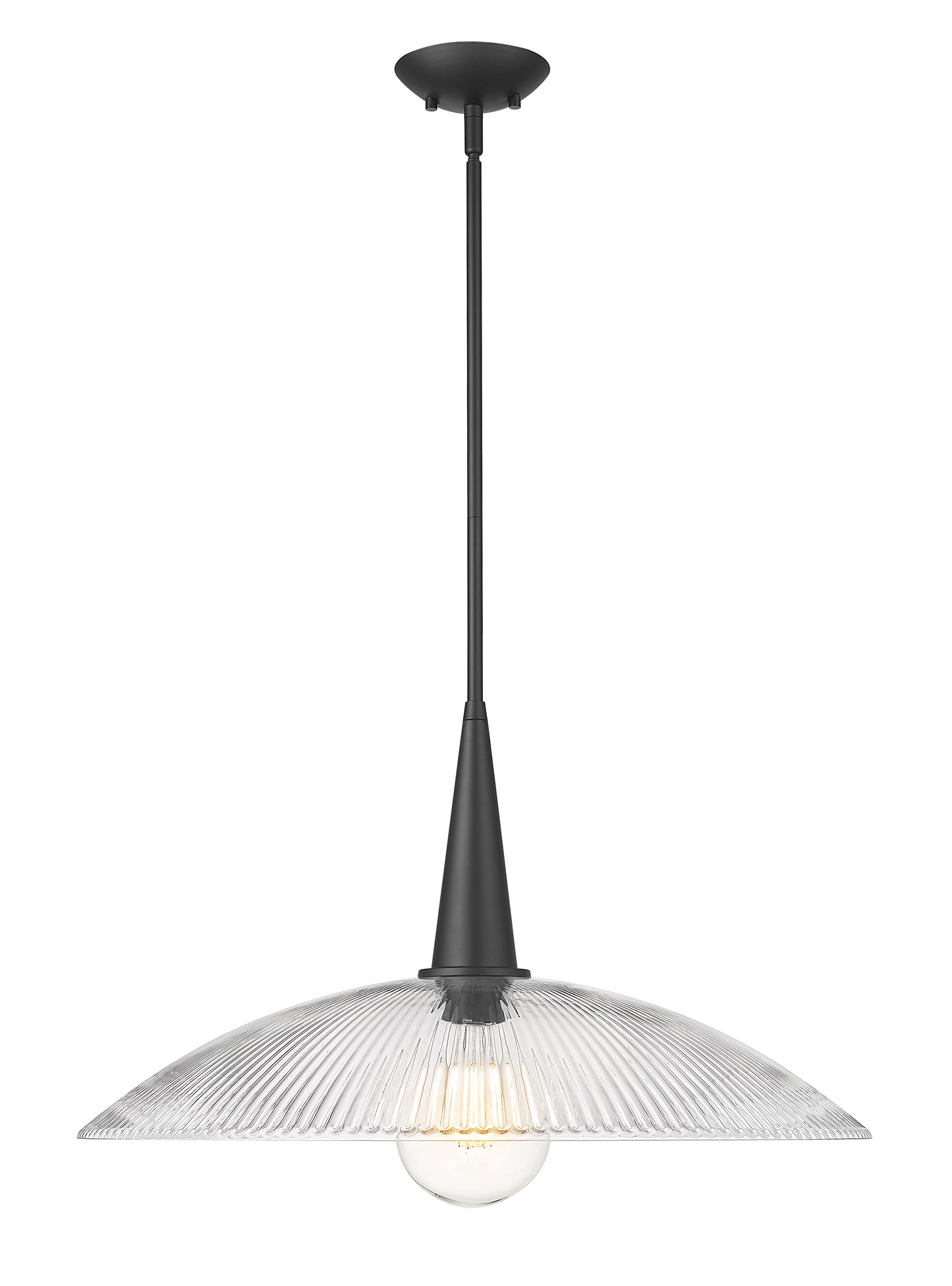 3051P24-MB - Lunelle 1 Light 24" Pendant - Matte Black