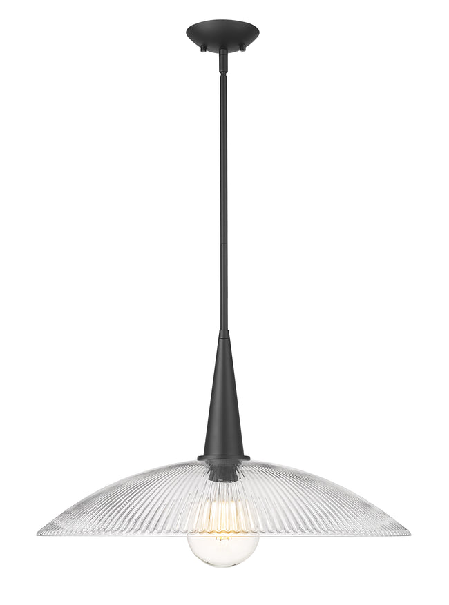 3051P24-MB - Lunelle 1 Light 24" Pendant - Matte Black