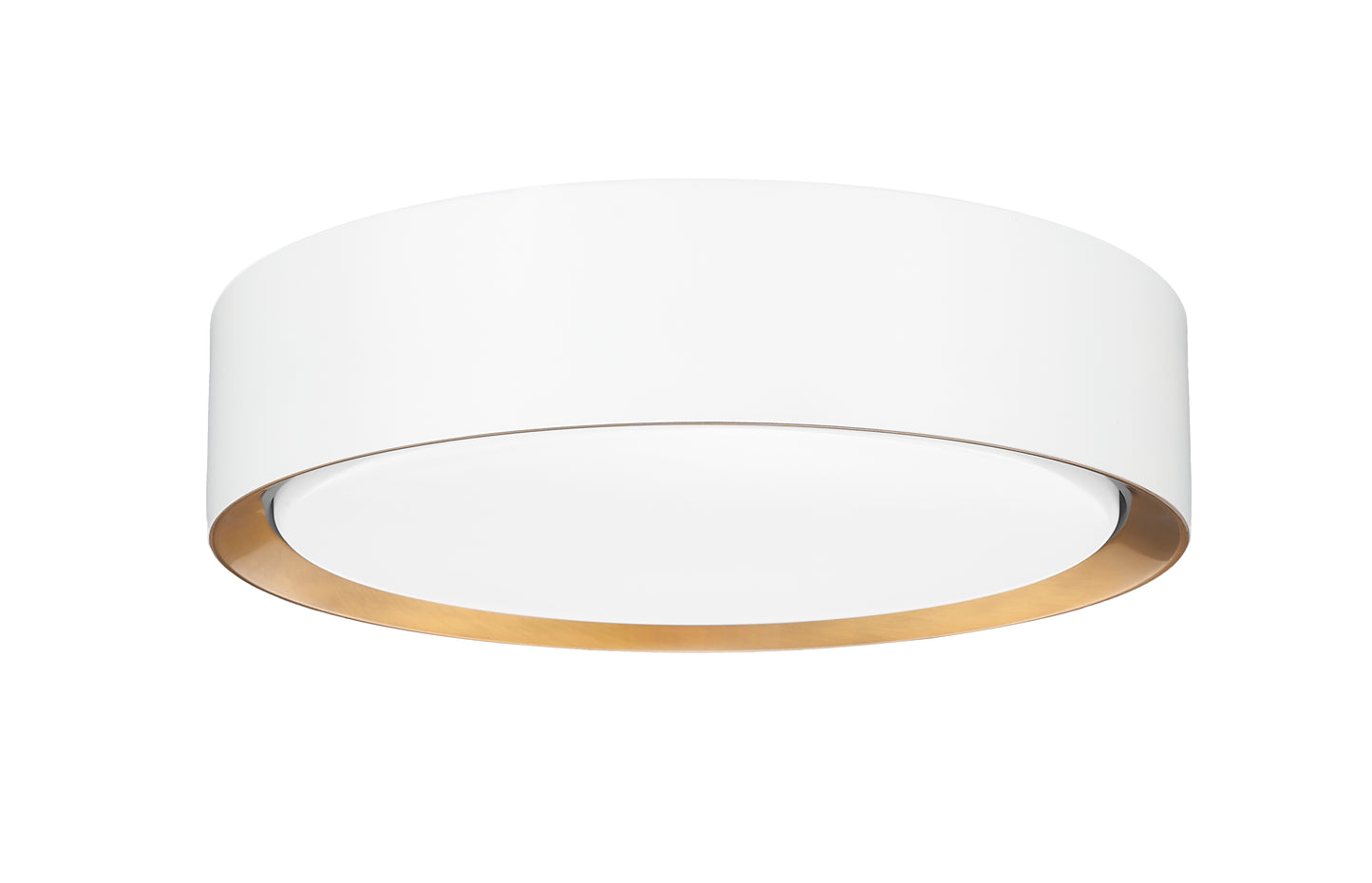 1014F12-MW-MGLD-LED - Kawan 1 Light Flush 12" Mount - Matte White / Modern Gold