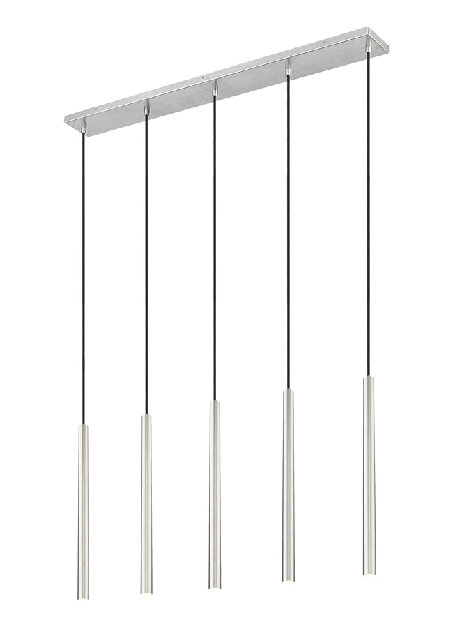 919MP24-5L-BN-LED - Forest 5 Light Linear 42" Chandelier - Brushed Nickel
