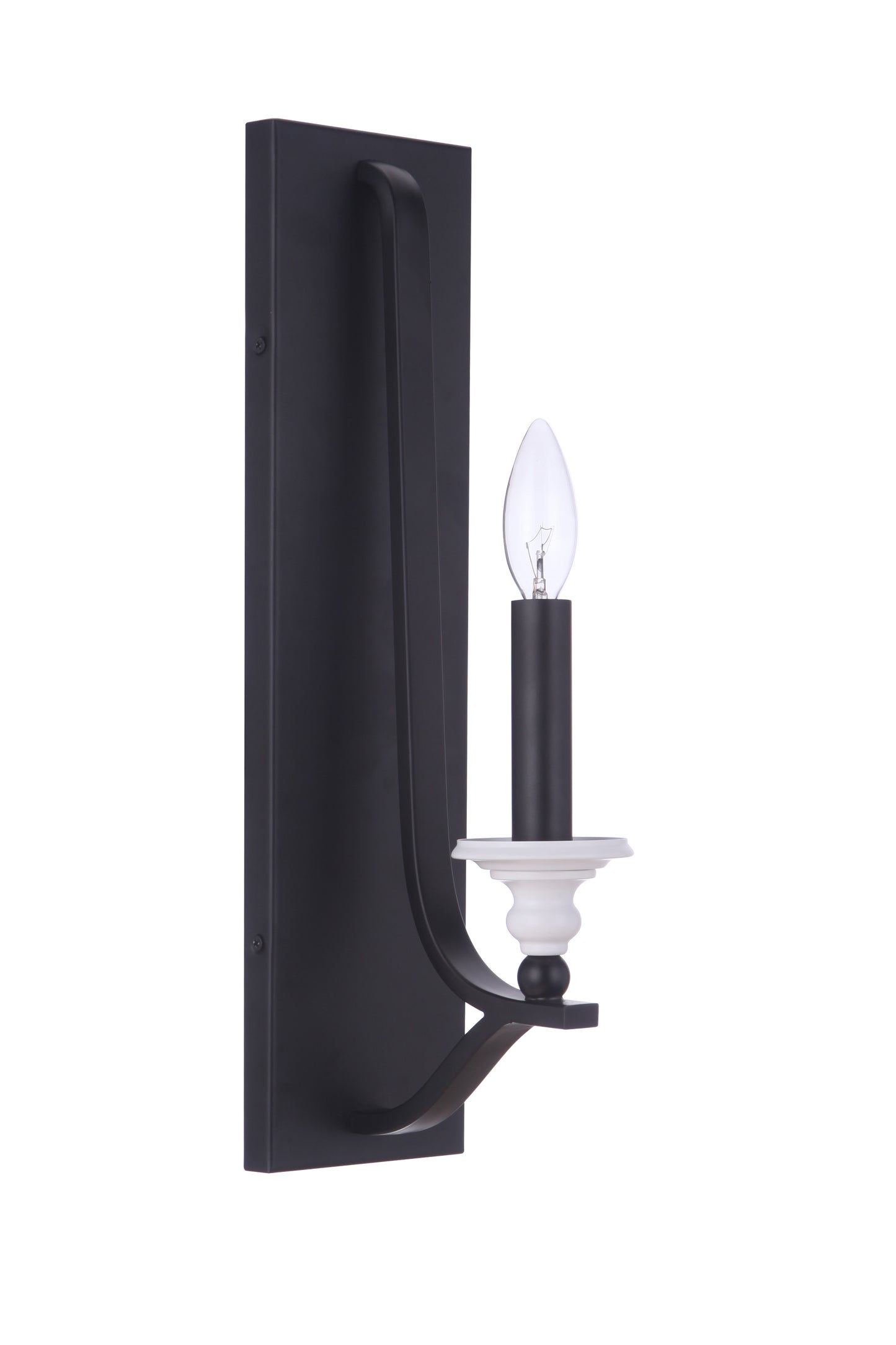 57661-FBMWW - Esme 1 Light 18" High Wall Sconce - Flat Black / Matte White