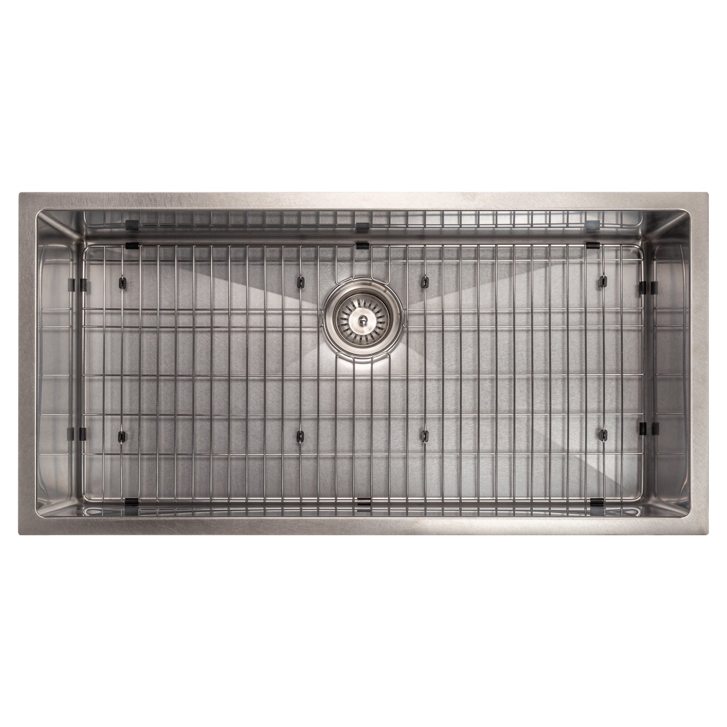 SRS-36S - 36" Meribel Undermount Single Bowl Satin Stainless Steel Kitchen Sink with Bottom Grid