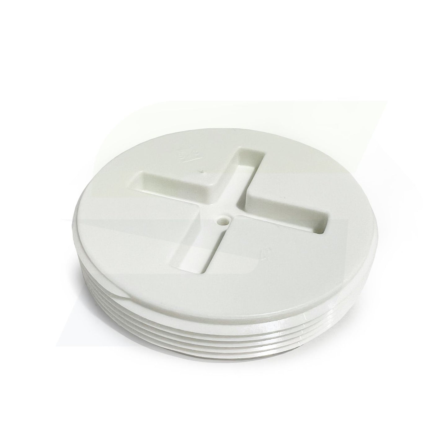 878-040 - 4" Slotted White Polypropylene Cleanout Plug Less Threaded Insert