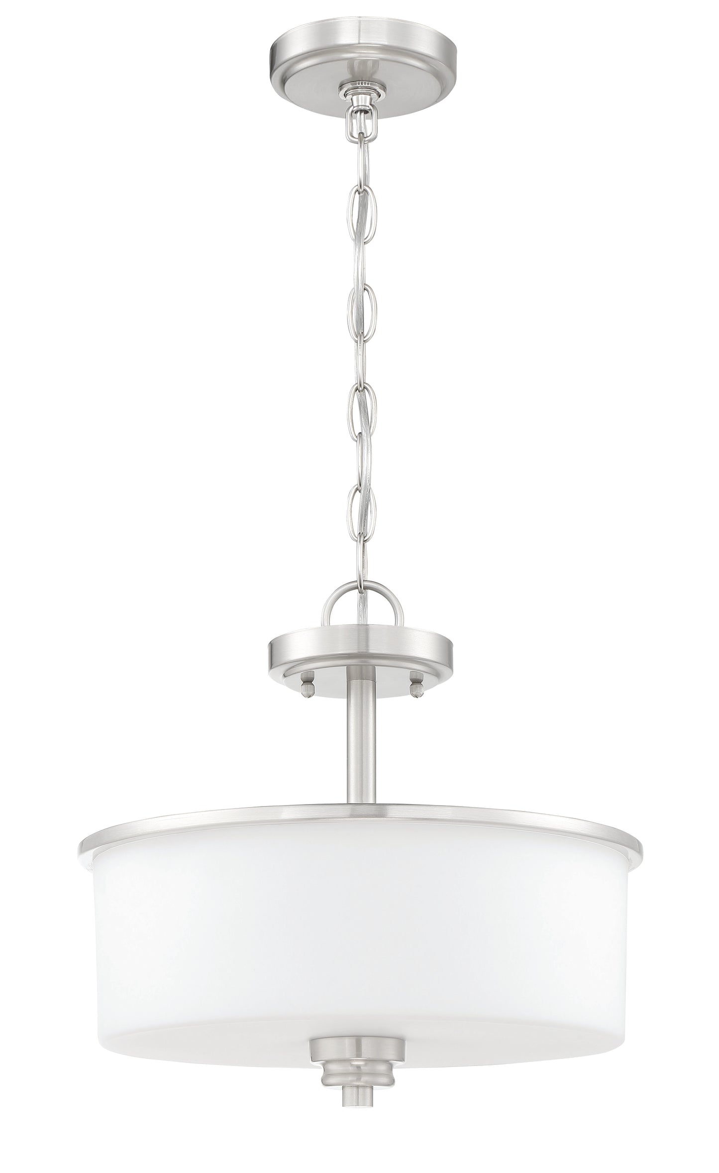 50552-BNK-WG - Bolden 2 Light 15" High Semi Flush Mount - Brushed Nickel