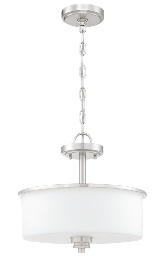 50552-BNK-WG - Bolden 2 Light 15" High Semi Flush Mount - Brushed Nickel