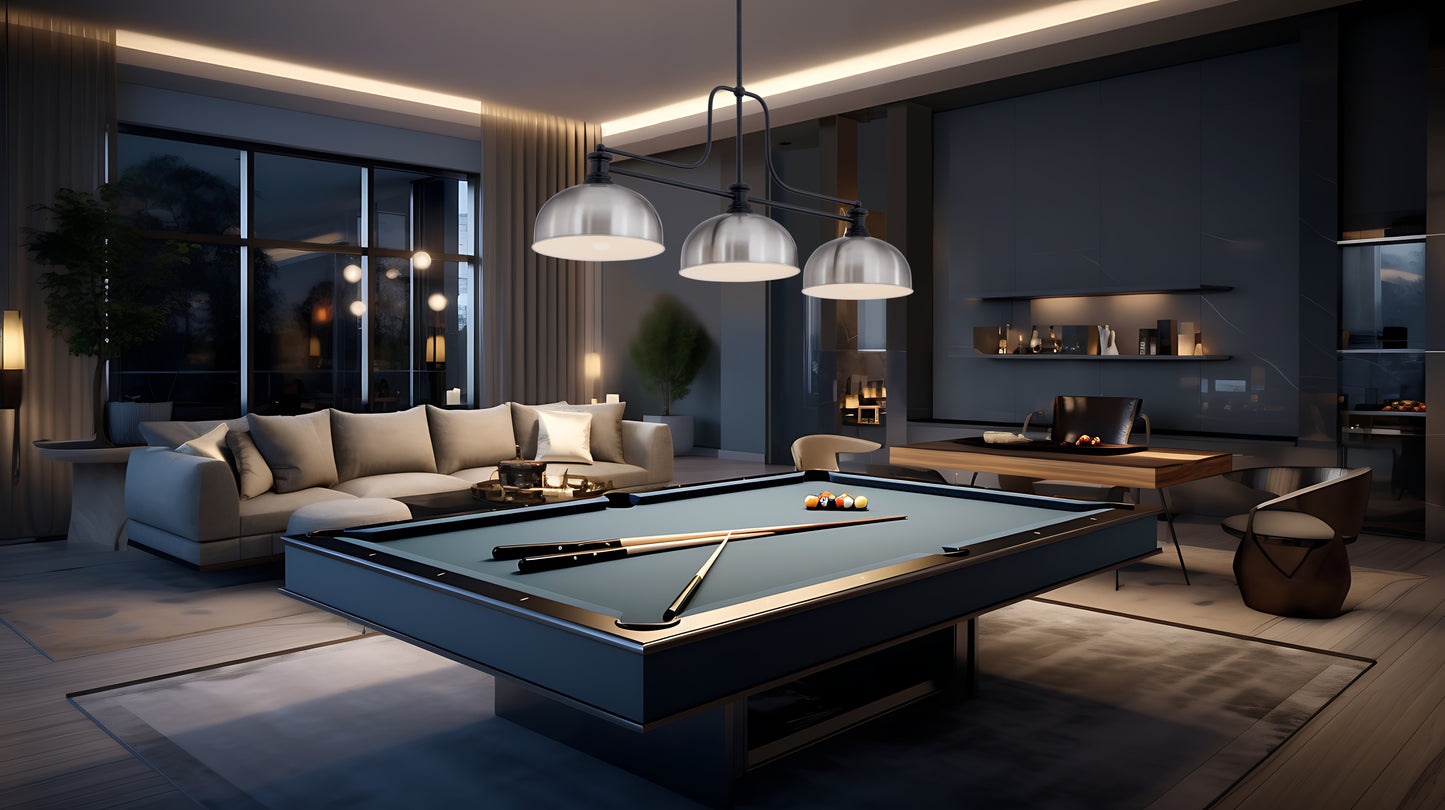 725-3MB-D13BN - Melange 3 Light 52" Billiard - Matte Black