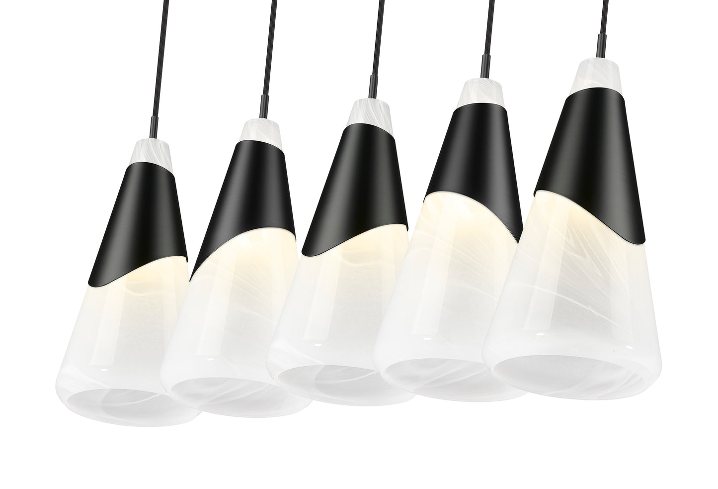 828P7-5L-MB - Aimie 5 Light Linear 42" Chandelier - Matte Black