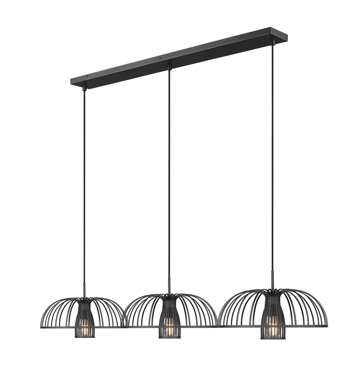 623P16-3L-MB - Valencia 3 Light Linear 56" Chandelier - Matte Black