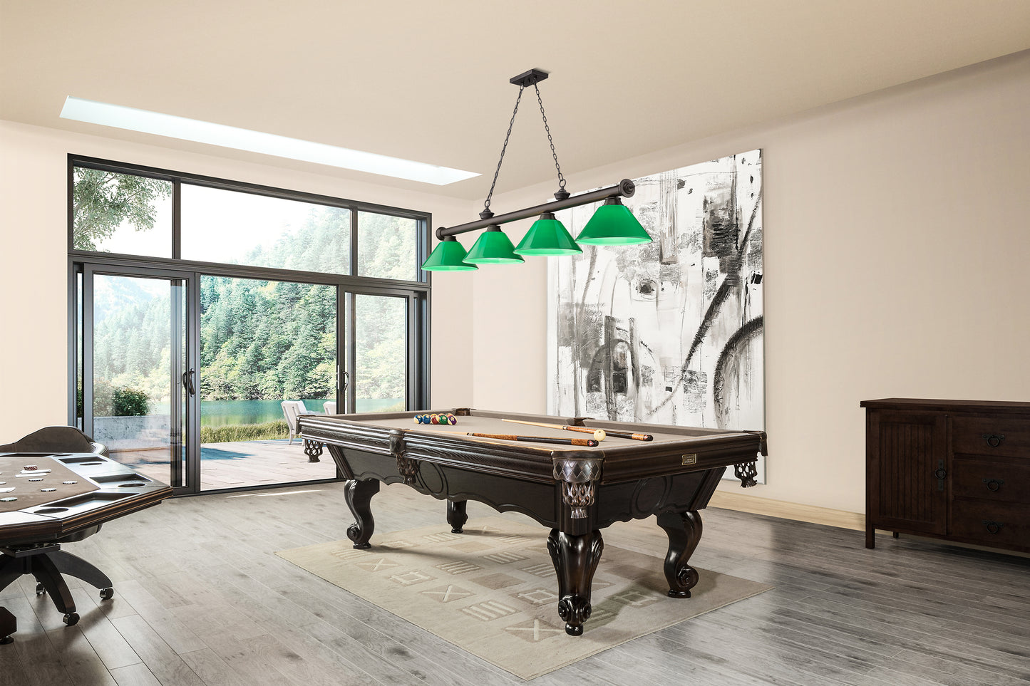 2306-4BRZ-PGR - Cordon 4 Light 81" Billiard - Bronze