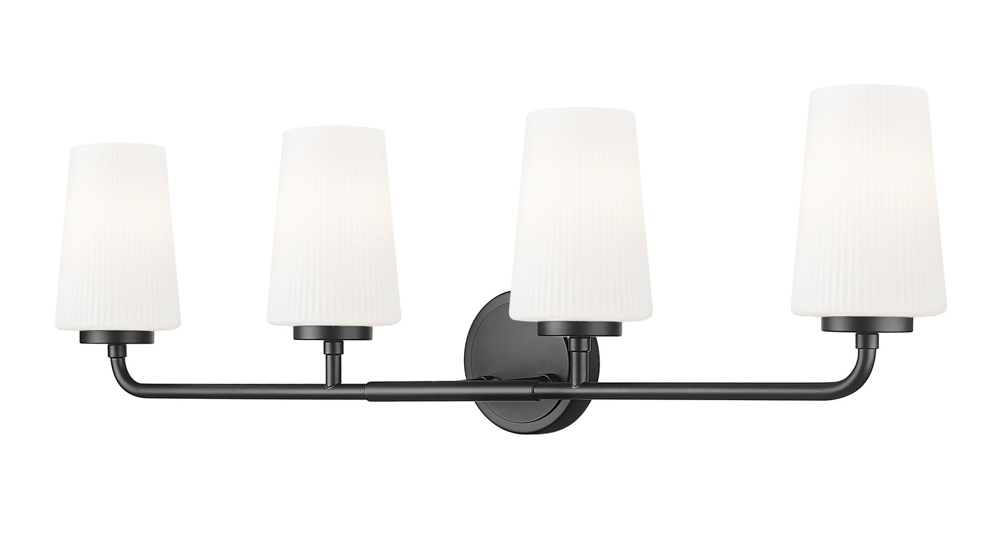 7005-4V-MB - Montford 4 Light 32" Vanity - Matte Black