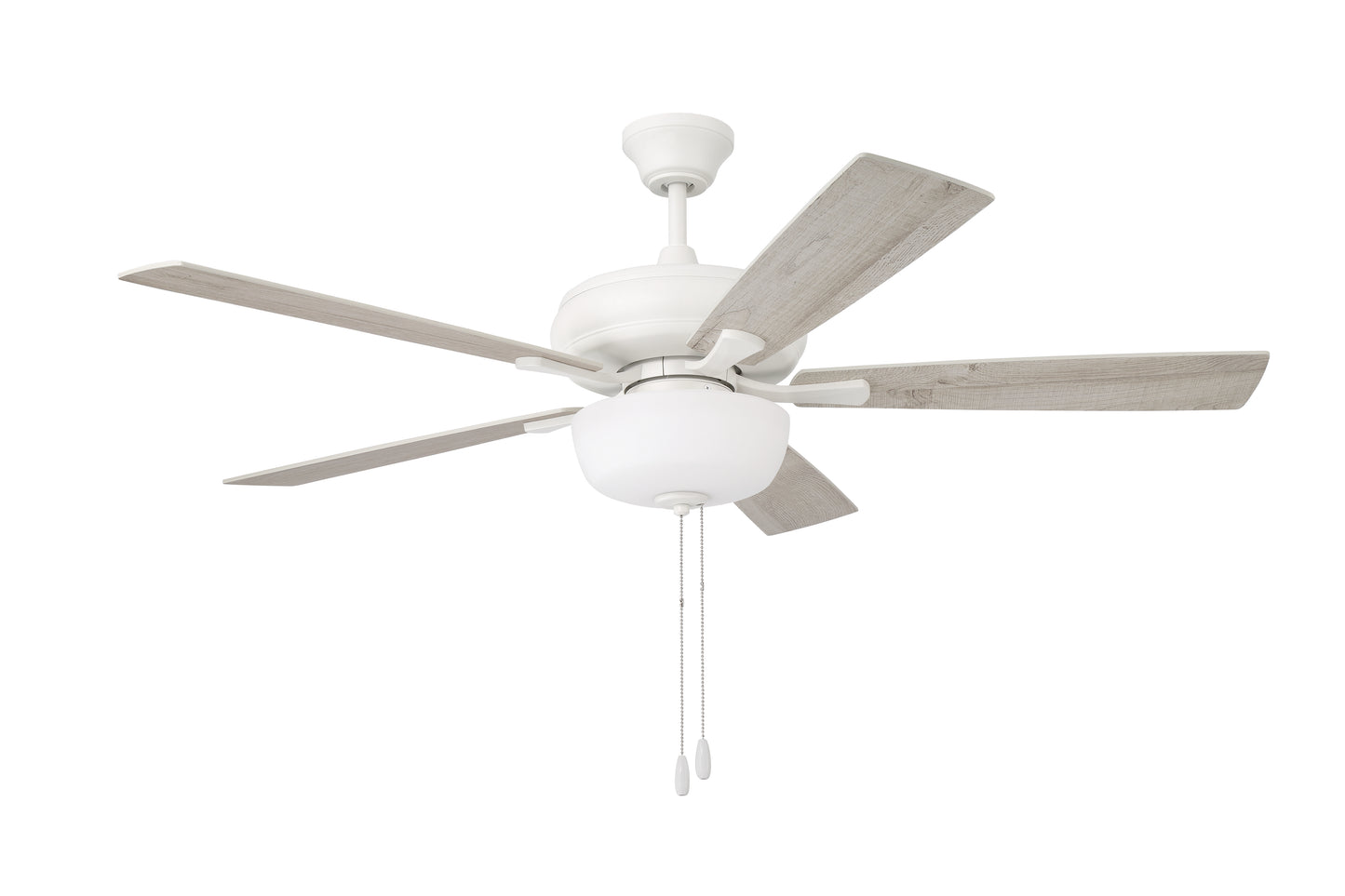ECF211W5-WWOK - EOS 2 Light Frosted White Bowl 52" Ceiling Fan 52" 5 Blade Ceiling Fan with Light Kit