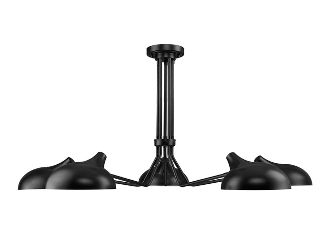 1942-5SF-MB - Bellamy 5 Light Semi Flush 52" Mount - Matte Black