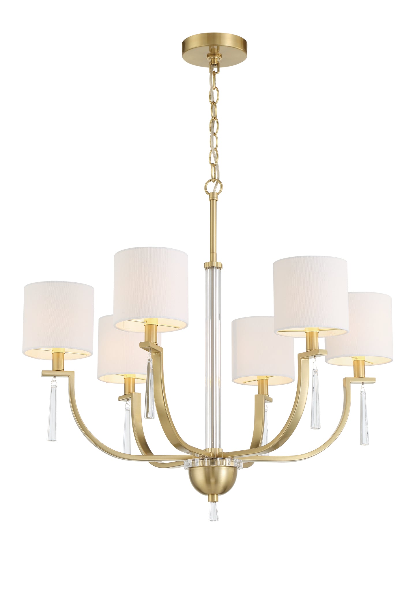 58226-SB - Fortuna 6 Light 28" Wide Chandelier - Satin Brass