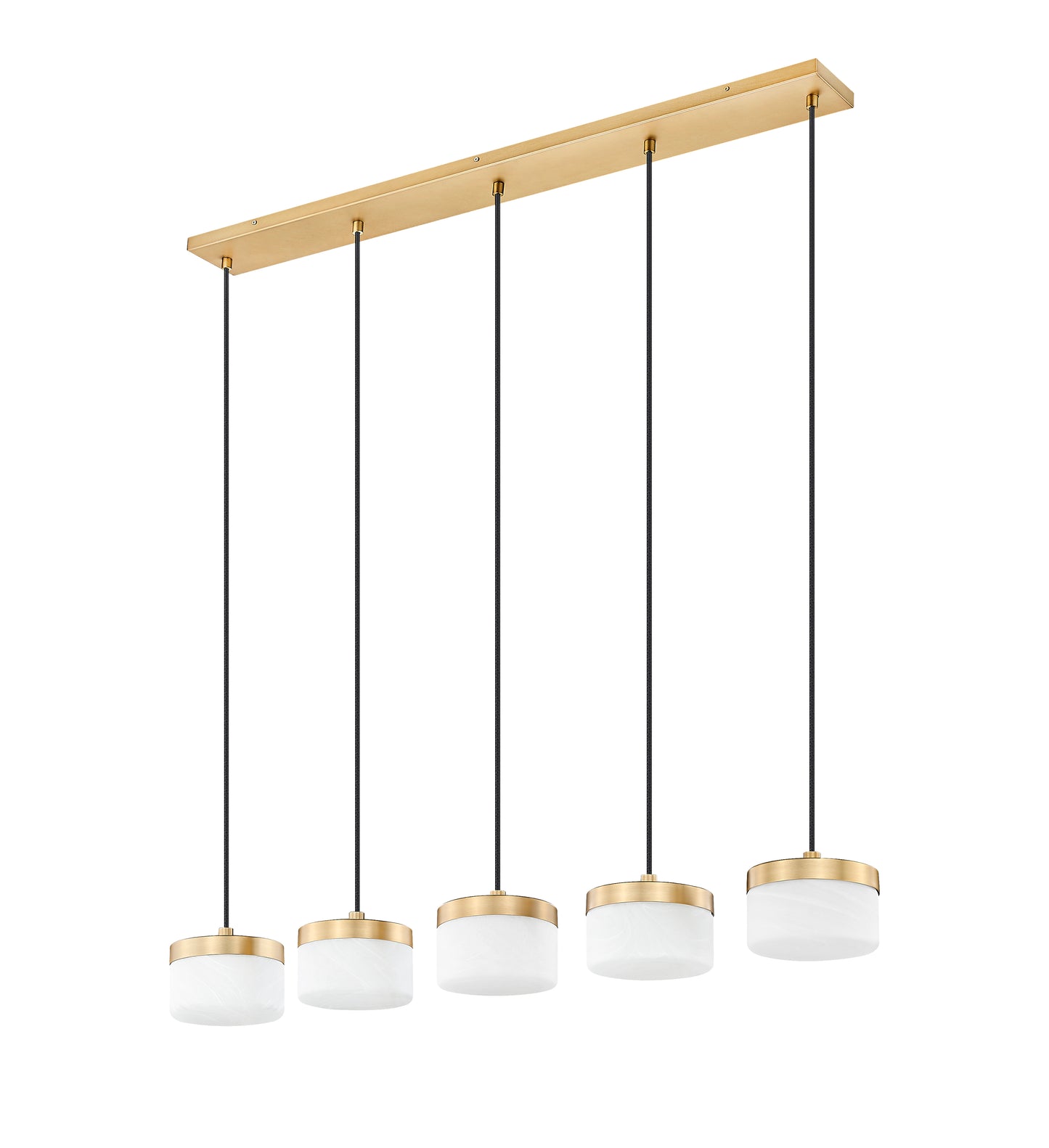 827P6-5L-MGLD-LED - Renaud 5 Light Linear 46" Chandelier - Modern Gold