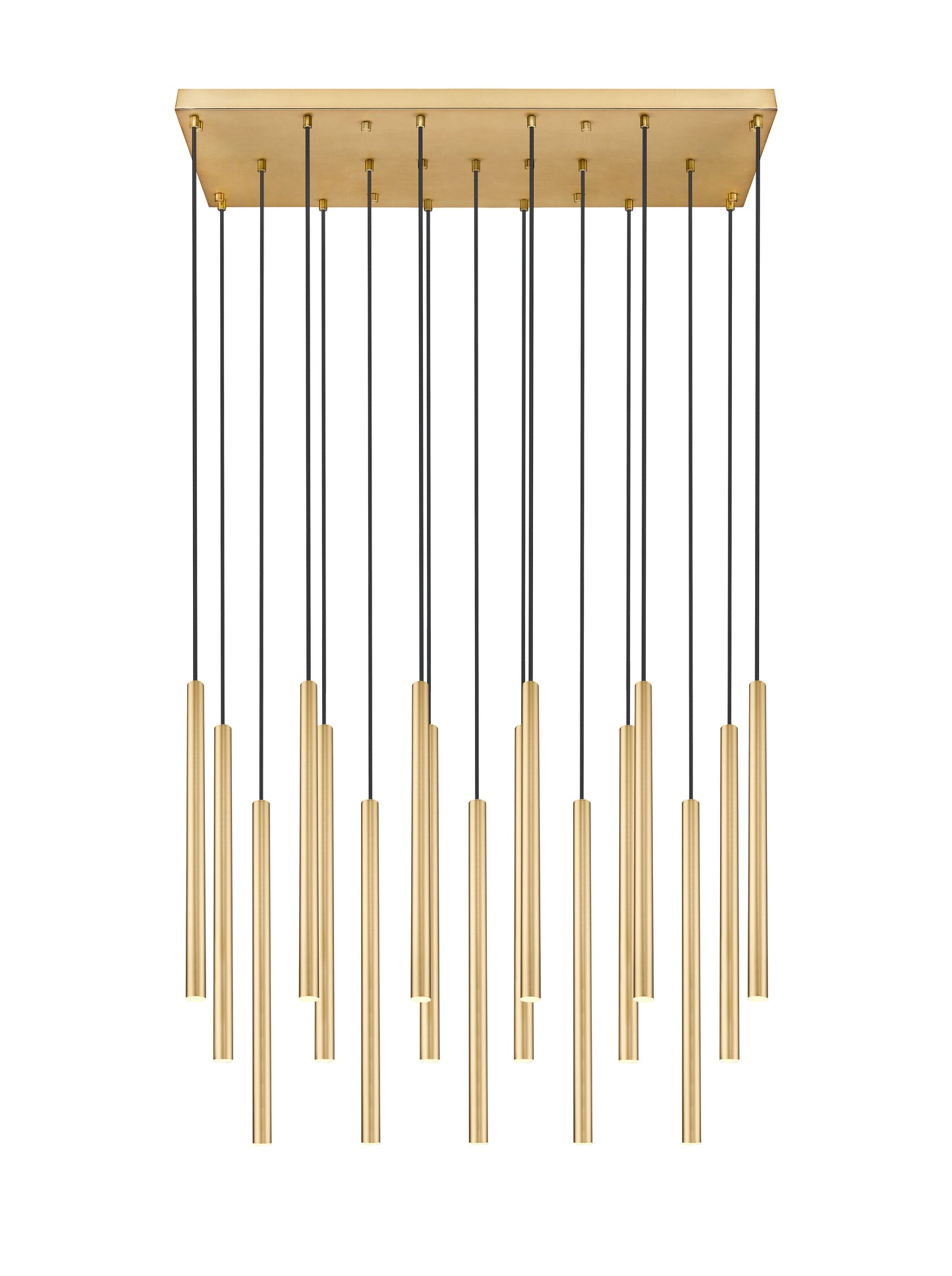 919MP24-17L-MGLD-LED - Forest 17 Light Linear 42" Chandelier - Modern Gold
