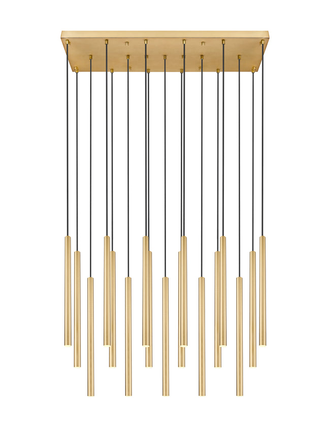 919MP24-17L-MGLD-LED - Forest 17 Light Linear 42" Chandelier - Modern Gold