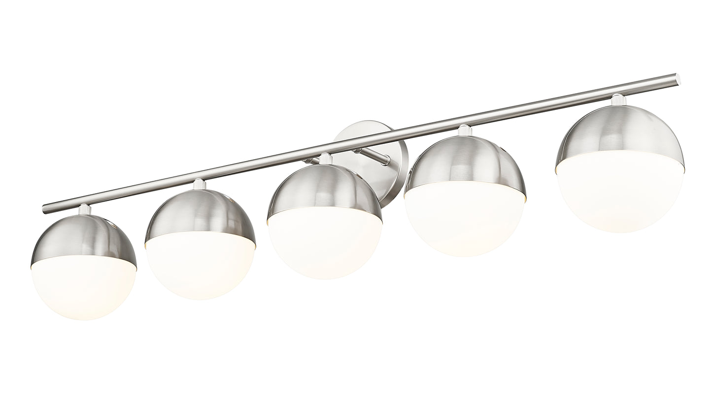 7517-5V-BN - Realm Sphere 5 Light 40" Vanity - Brushed Nickel