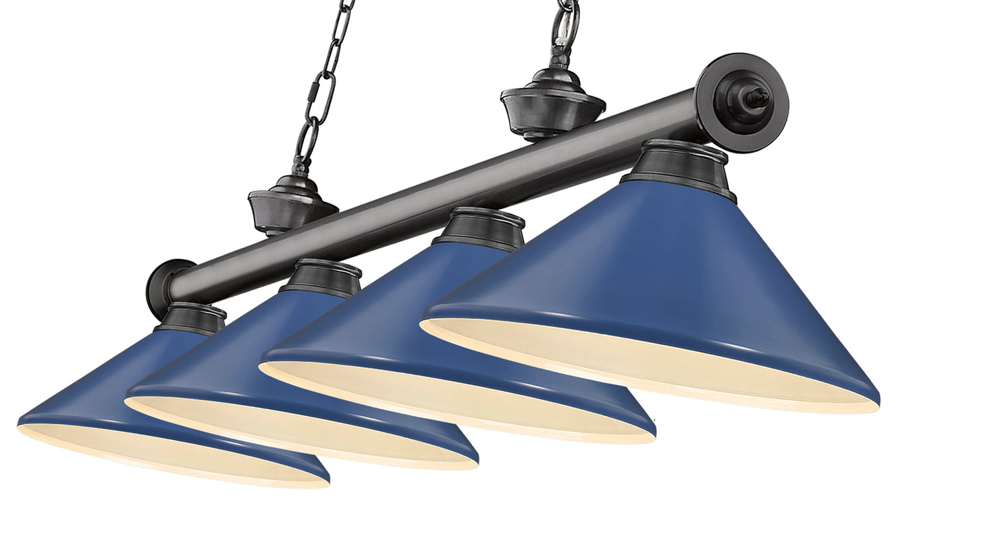 2306-4BP-MNB - Cordon 4 Light 82" Billiard - Bronze Plate