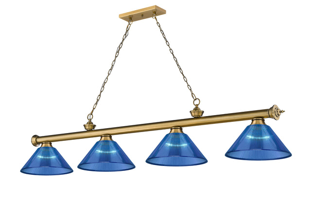 2306-4RB-ARDB - Cordon 4 Light 81" Billiard - Rubbed Brass