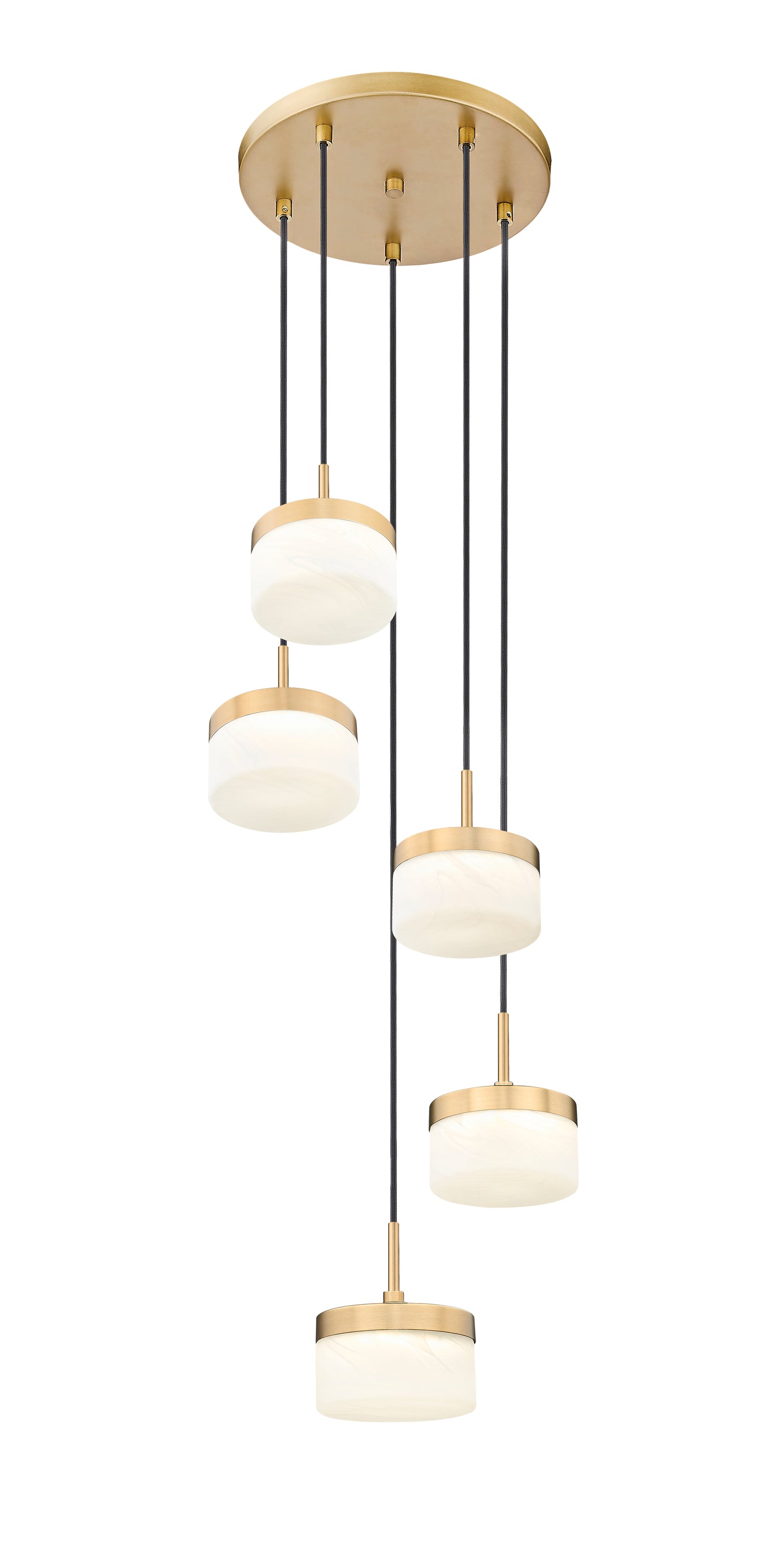827P6-5R-MGLD-LED - Renaud 5 Light 16" Chandelier - Modern Gold