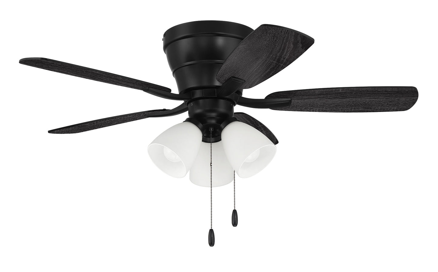 WHL42FB5C3 - Wheeler 42 3-Light 42" 5 Blade Ceiling Fan with Light Kit - Flat Black