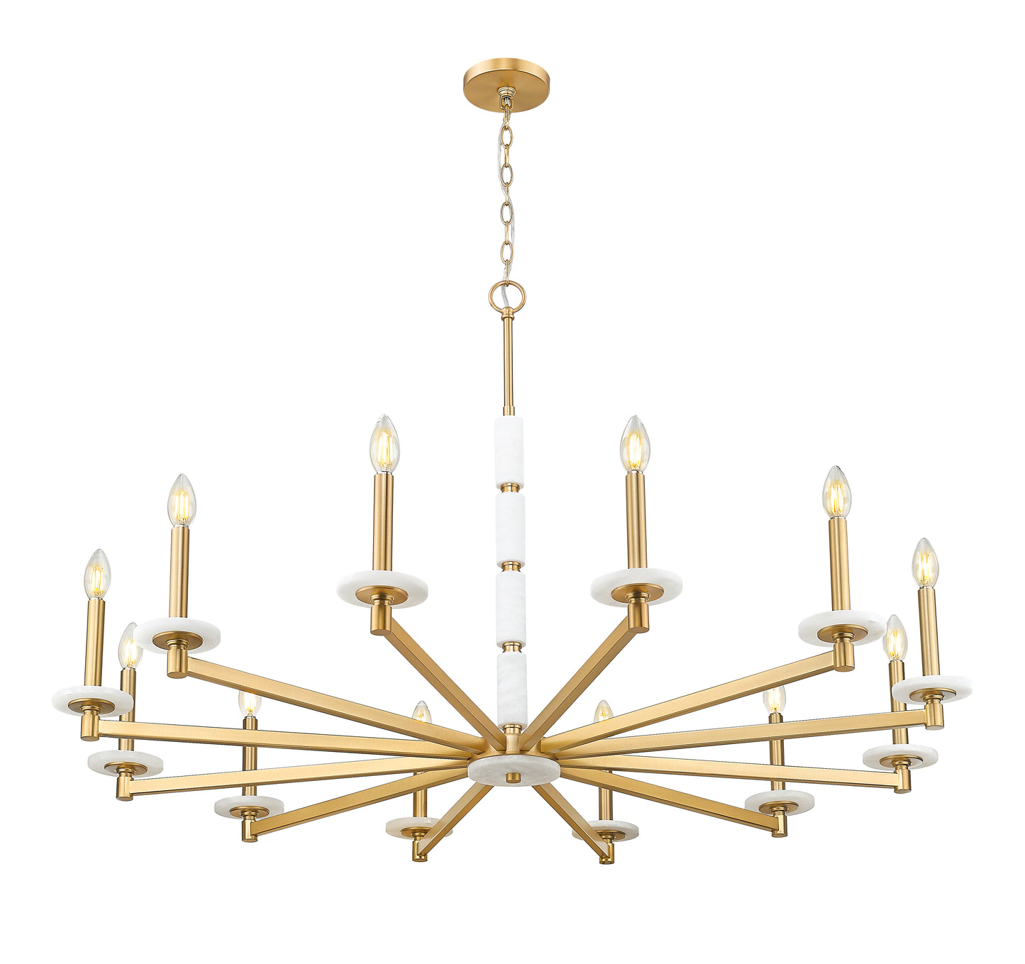 3045-12MGLD - Kaden 12 Light 48" Chandelier - Modern Gold