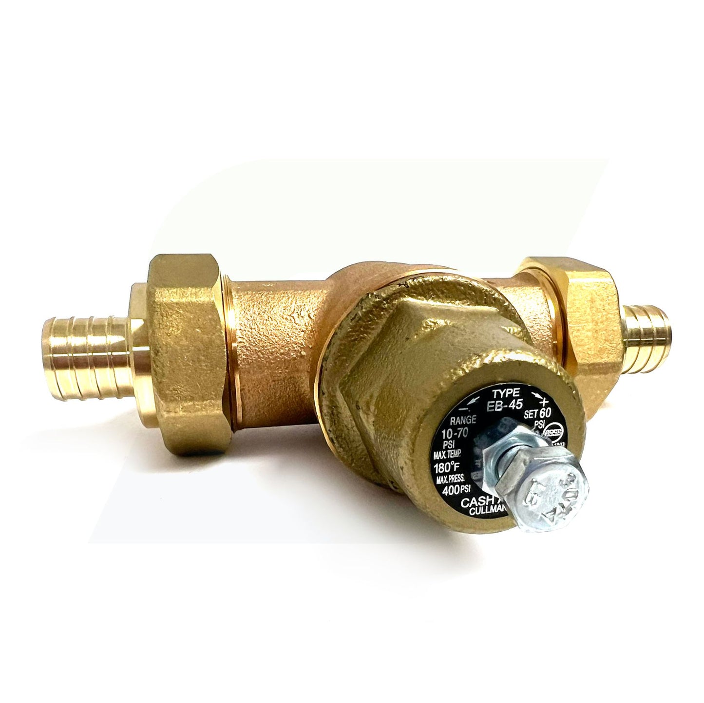 23944-0060 - 1" EB45 Double Union PEX Barb Pressure Reducing Valve