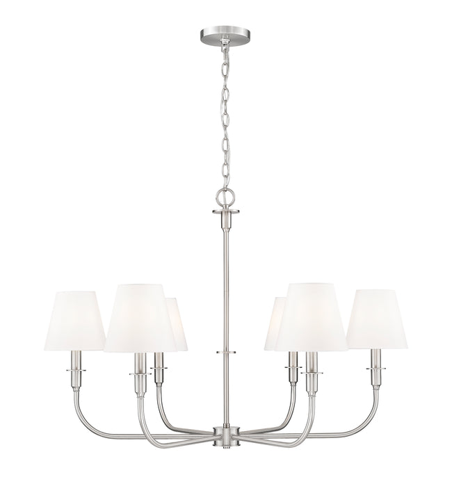 3049-32BN - Tova 6 Light 36" Chandelier - Brushed Nickel