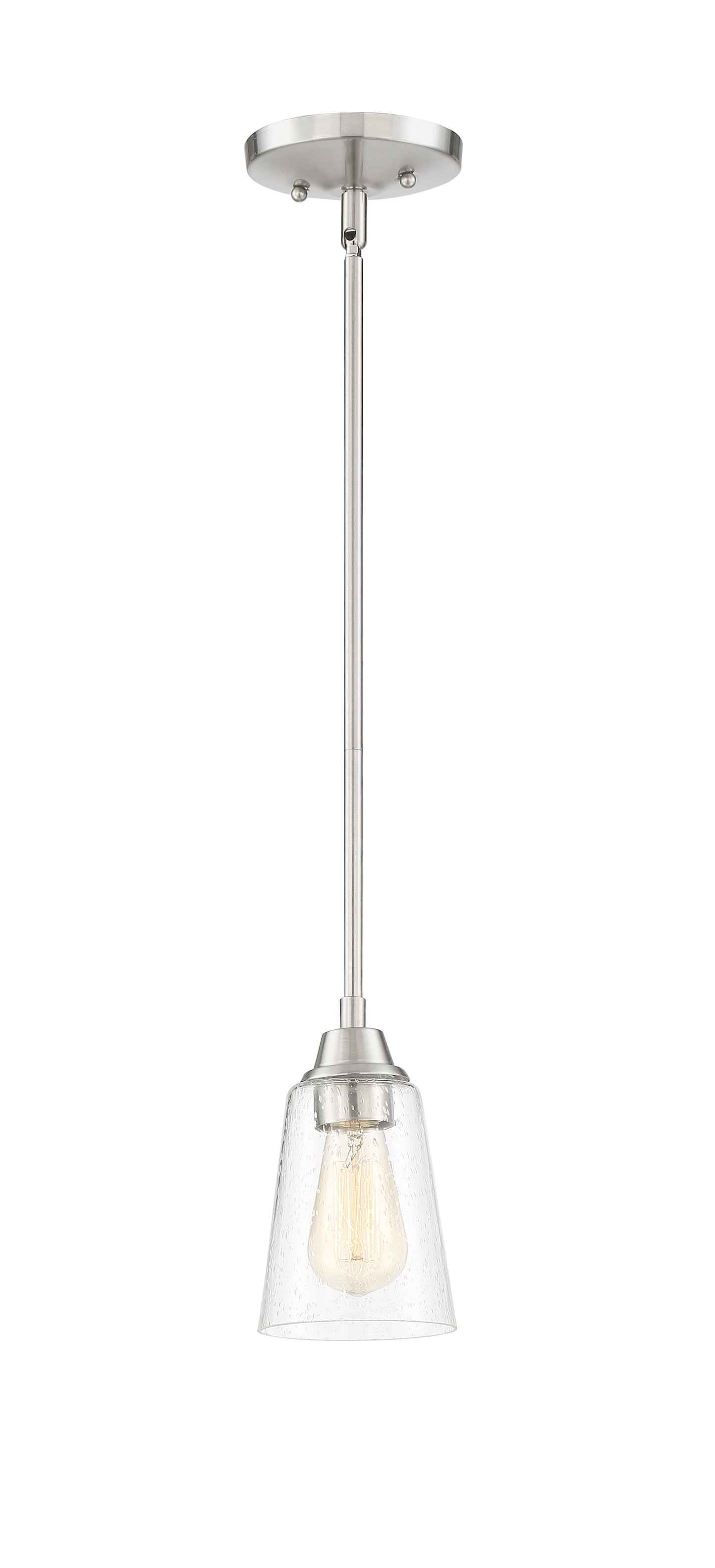 41991-BNK-CS - Grace 1 Light 5" Wide Mini Pendant - Brushed Nickel