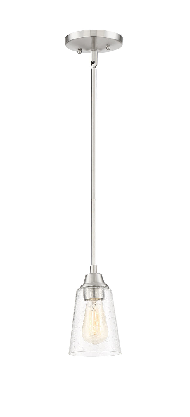 41991-BNK-CS - Grace 1 Light 5" Wide Mini Pendant - Brushed Nickel