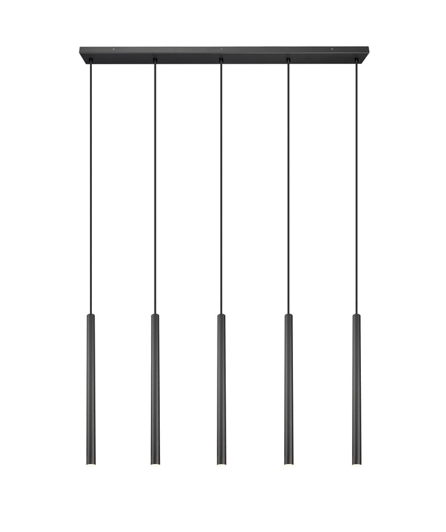919MP24-5L-MB-LED - Forest 5 Light Linear 42" Chandelier - Matte Black